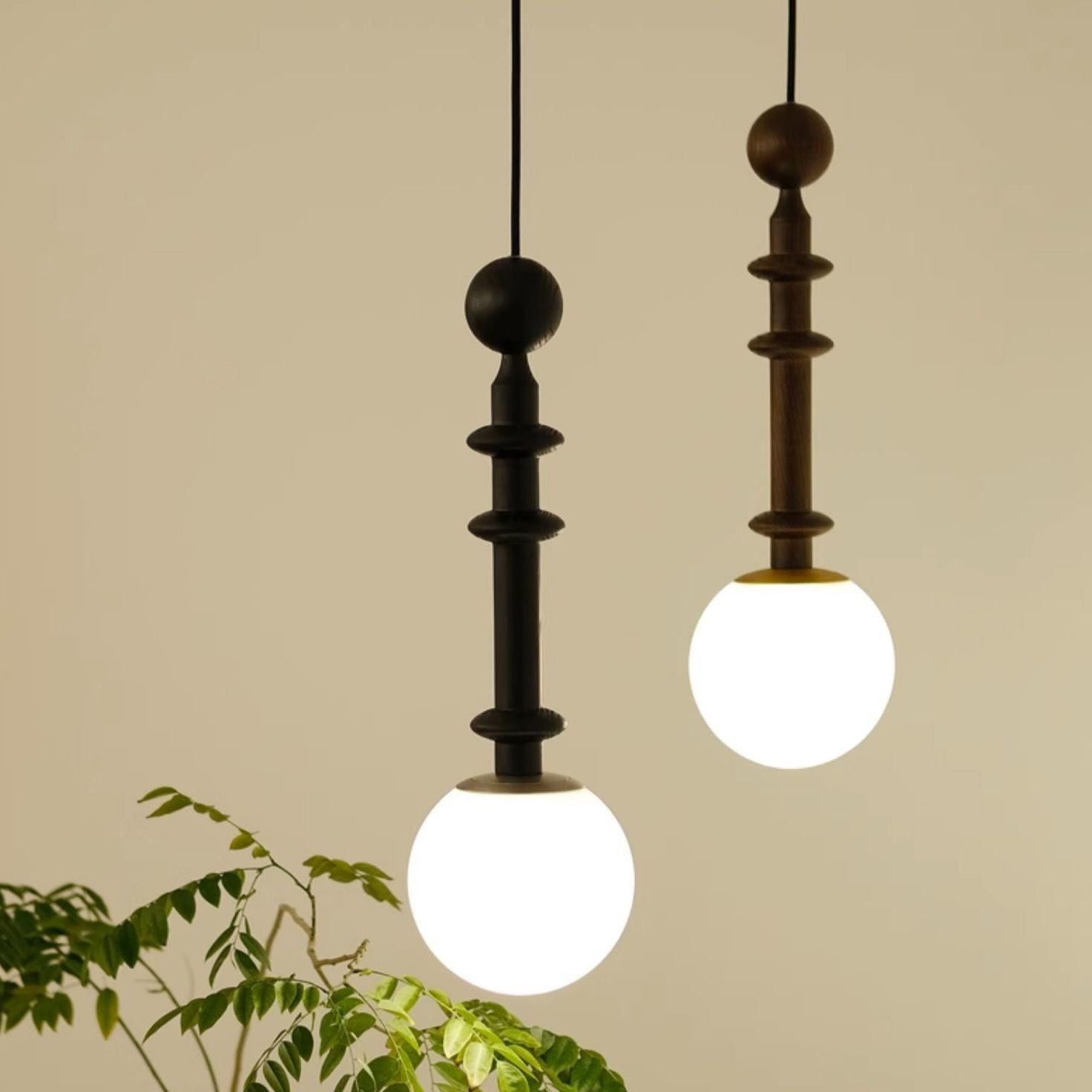 Eetkamer Houten Romeinse Kolom Hanglamp HL60