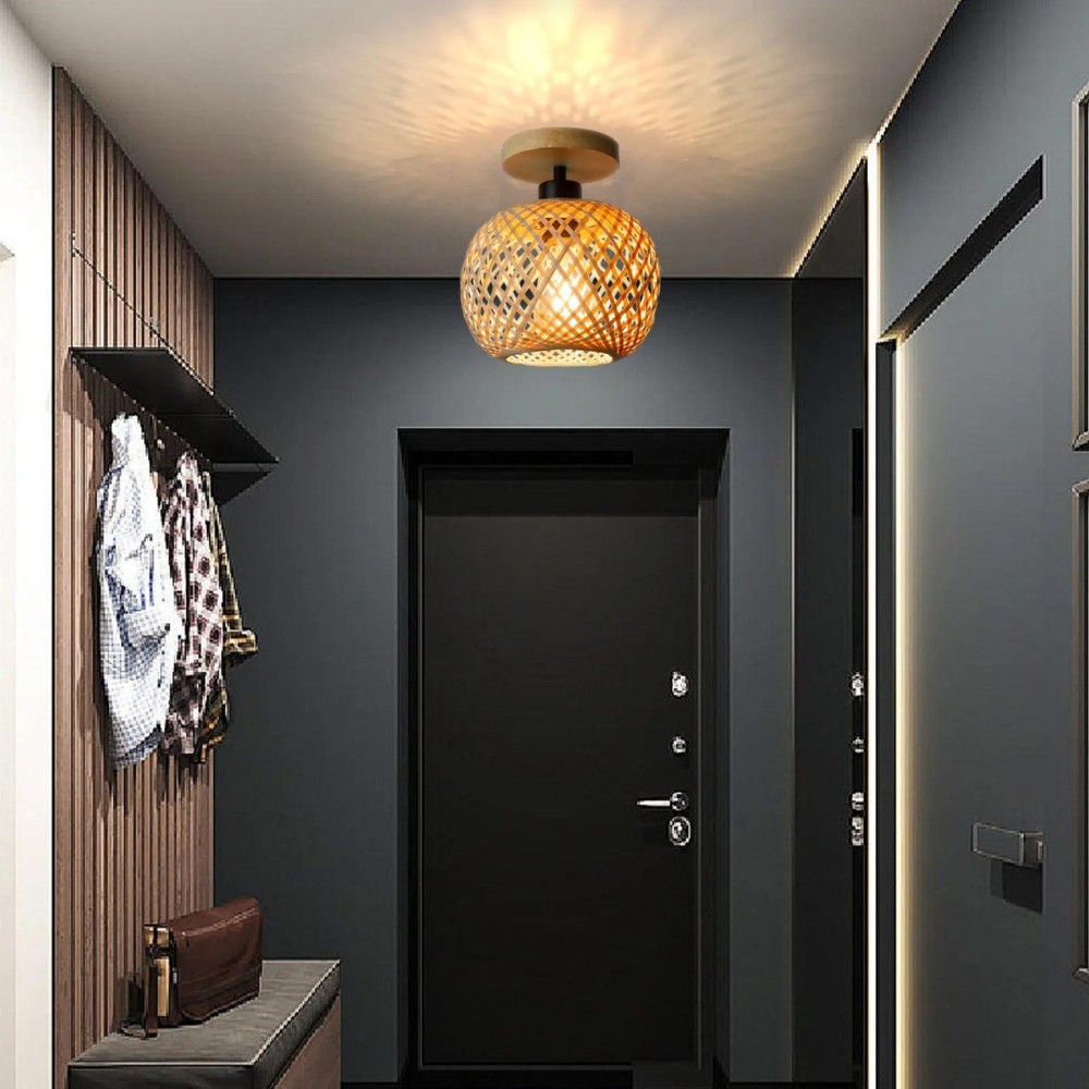 Handgemaakte, etherische bamboe plafondlamp HL3421