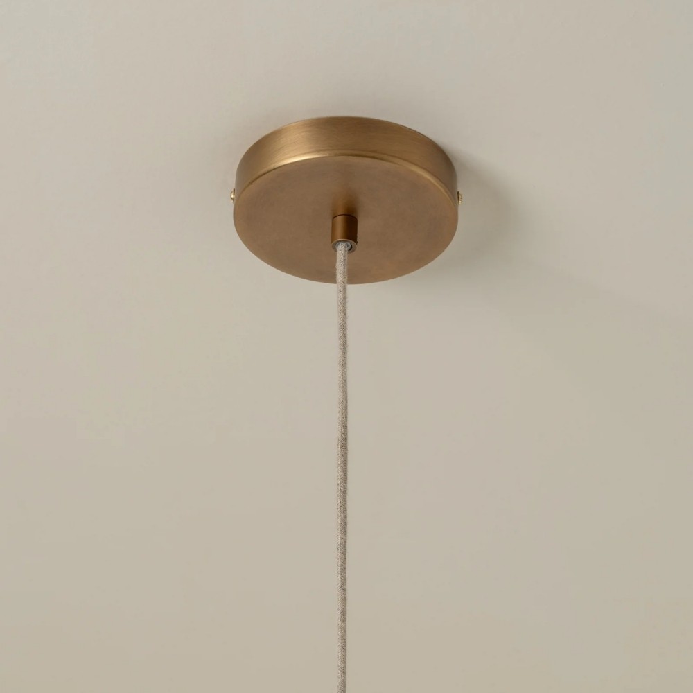 Linbron hanglamp – Moderne lamp met zachte linnen kap en gebogen frame voor de eetkamer HL2282