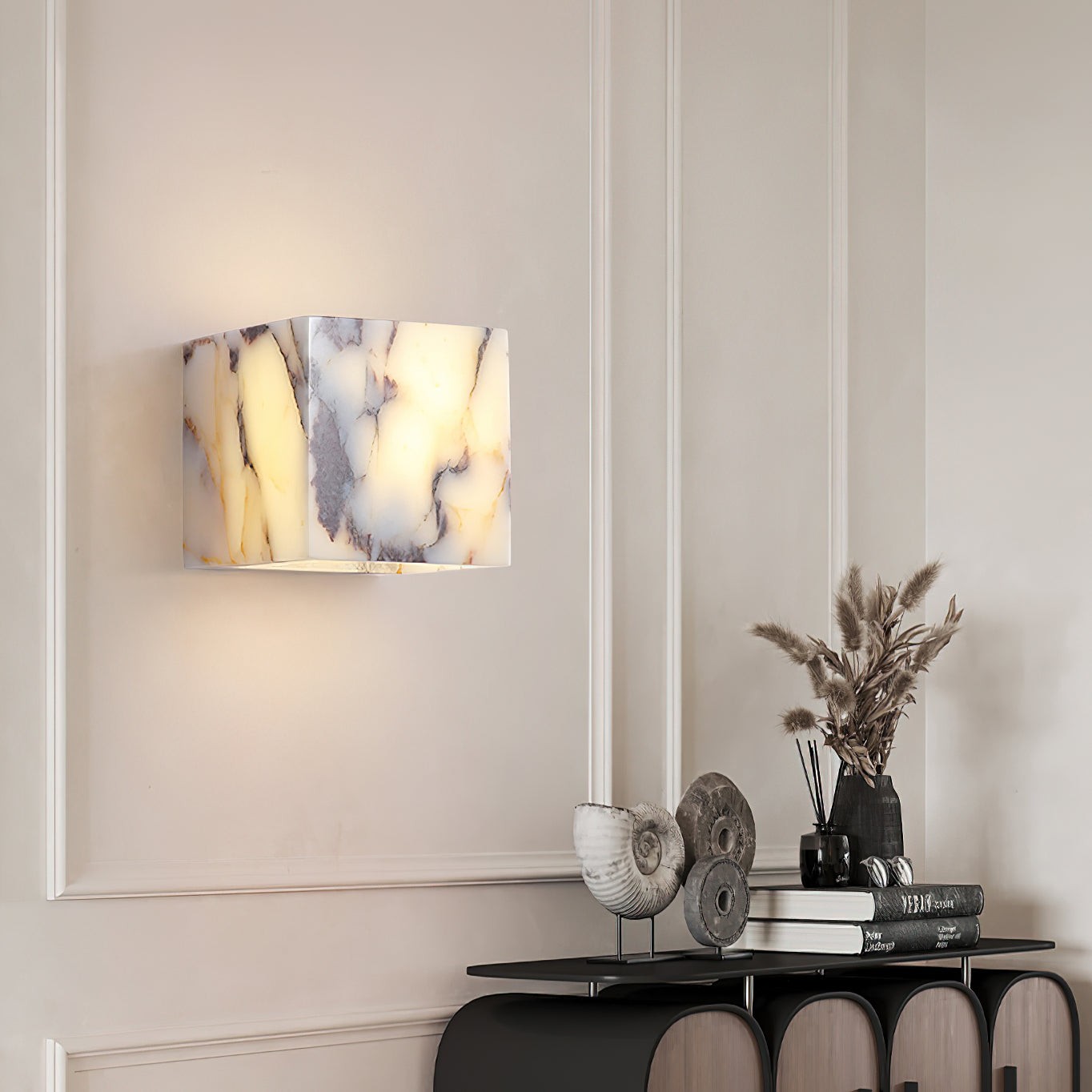 Vierkante marmeren wandlamp HL3178