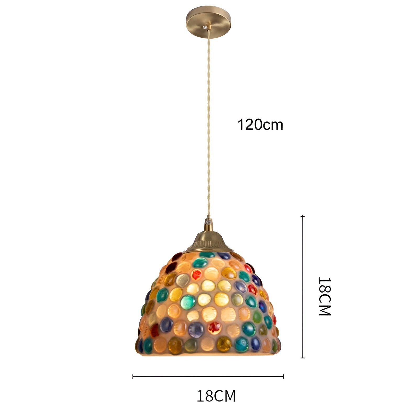 Retro kleurrijke natuurlijke schelp handgemaakte messing hanglamp HL1279