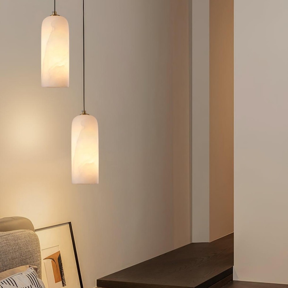 Luxe Albasten Cilinderstenen Hanglamp HL1059
