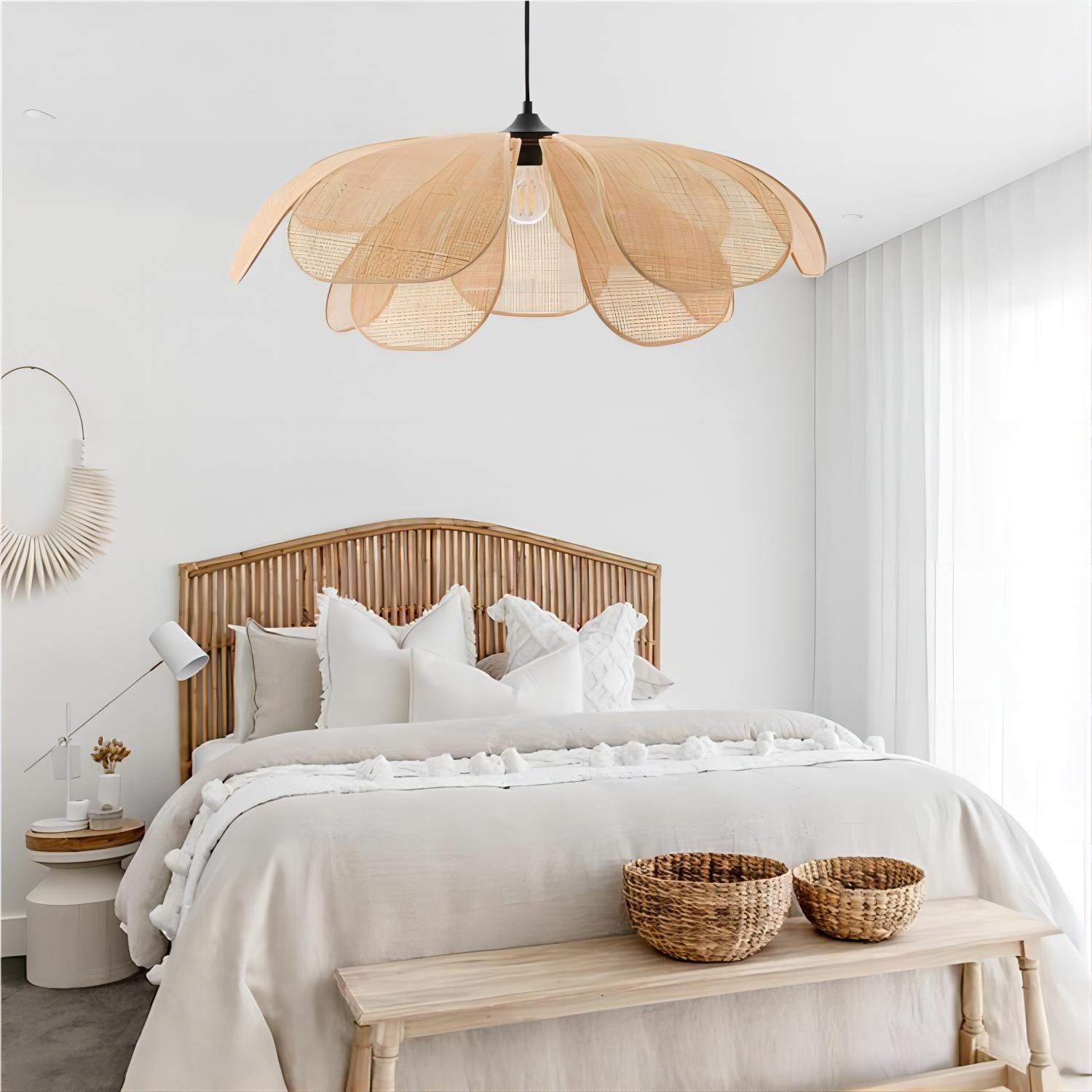 Rustieke rotan bloemblaadje design kroonluchter HL126