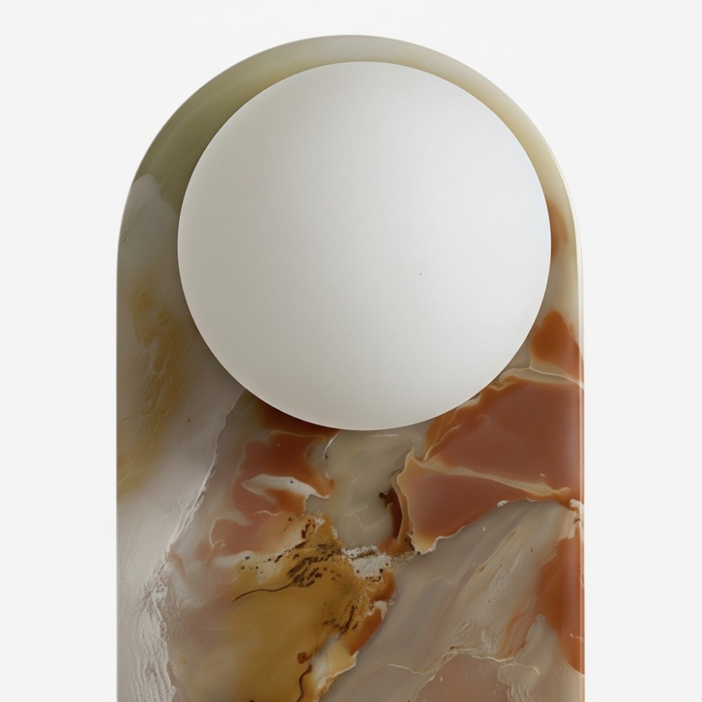 Vinbrea stenen wandlamp met organische textuur - accentverlichting in mid-century stijl voor slaapkamer en hal HL2545