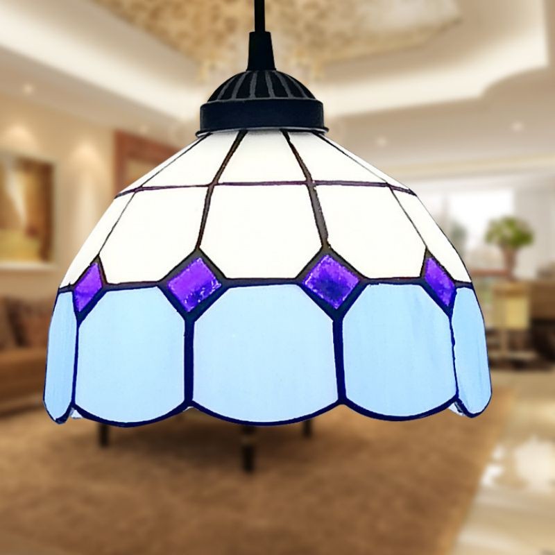 Hanglamp In Vintage Gekleurd Glas In Tiffany Stijl HL13