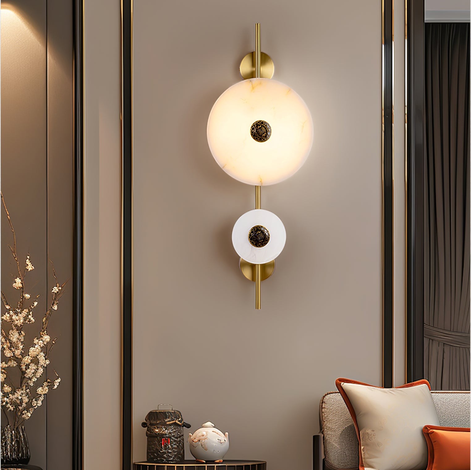 Lichte luxe schijfvormige wandlamp HL346