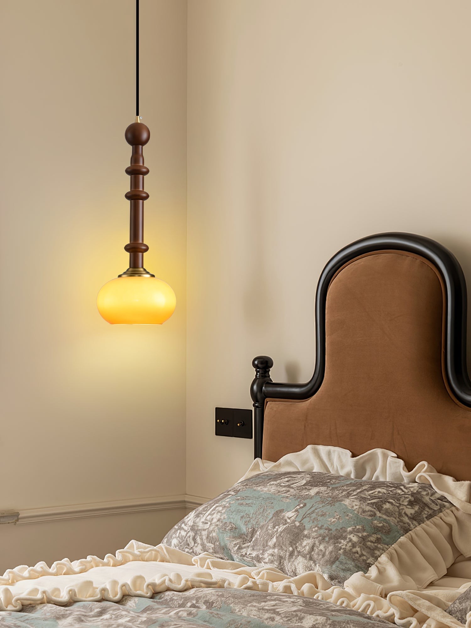 Retro massief houten serie hanglamp HL770