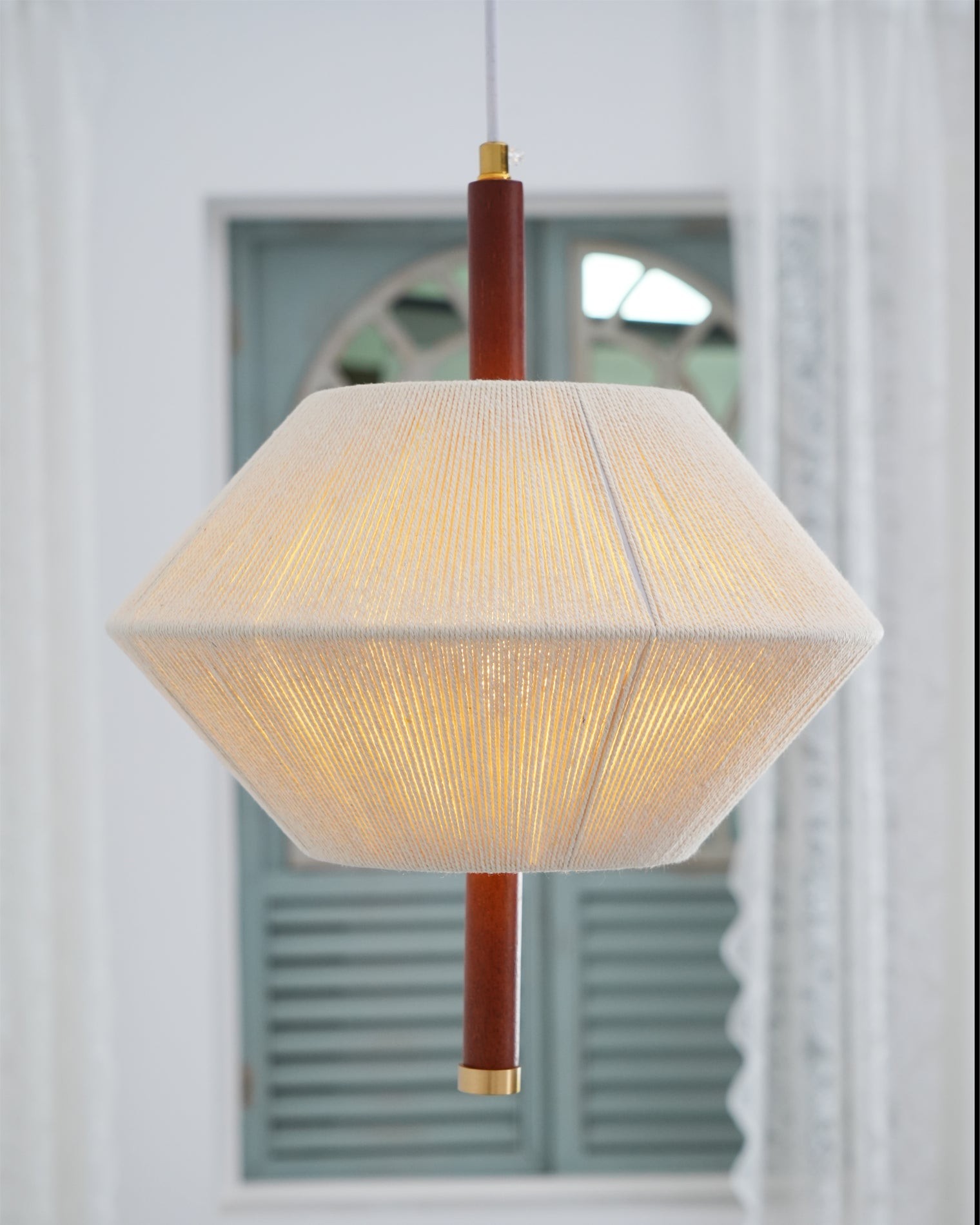 Japanse Wabi-Sabi-stijl geweven stoffen hanglamp HL880