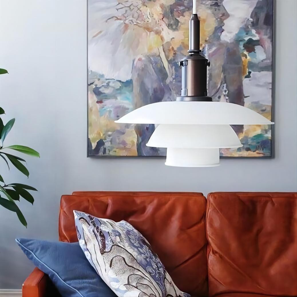 Klassieke Opaalglas Eettafel Hanglamp