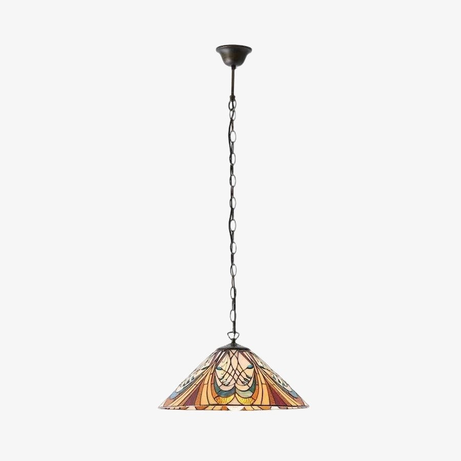 TF Hector Hanglamp - Decoratieve lamp met Art Nouveau glas-in-lood design voor eet- of woonkamer HL2228