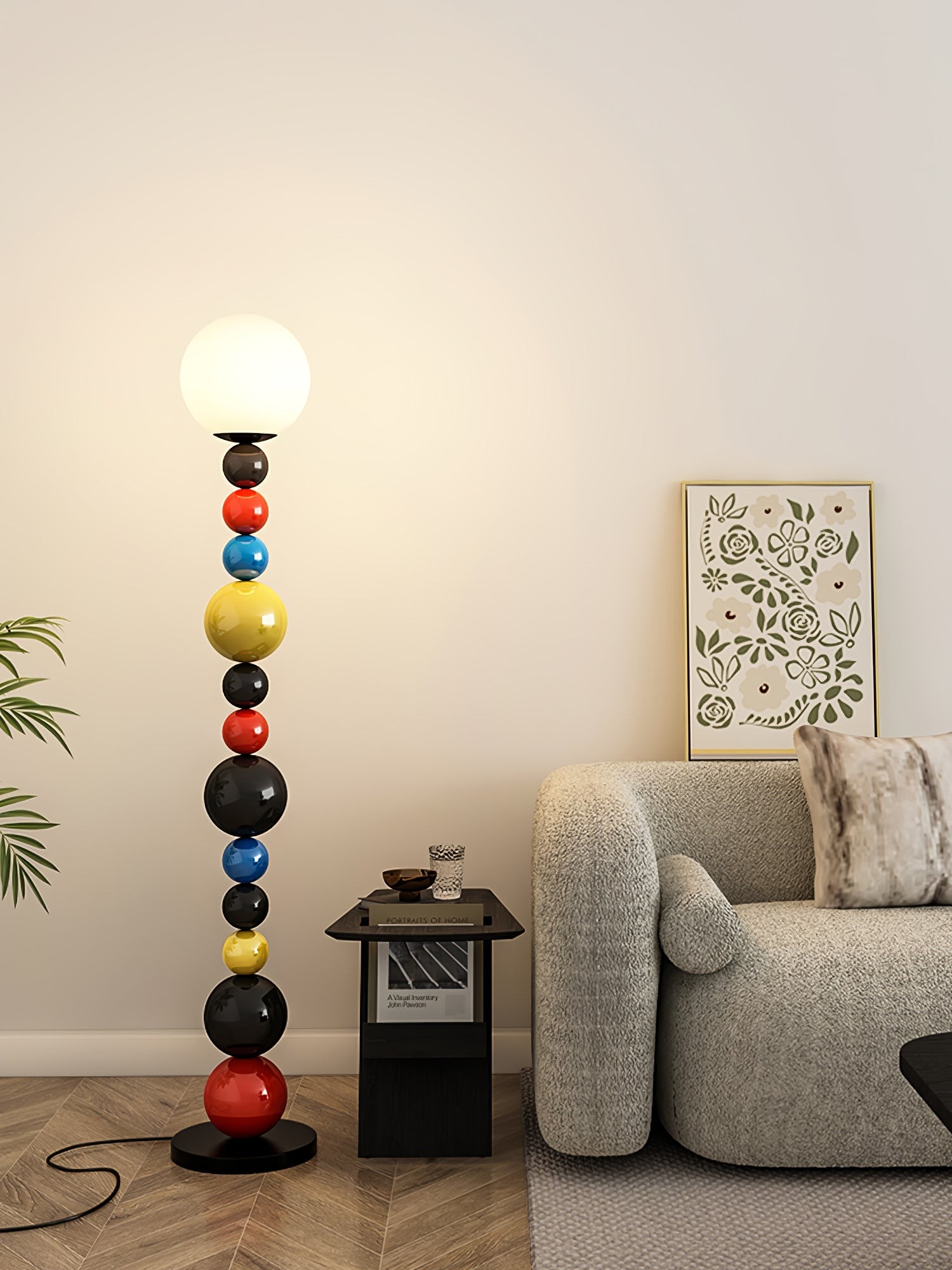 Kleurrijke ronde bol vloerlamp HL485