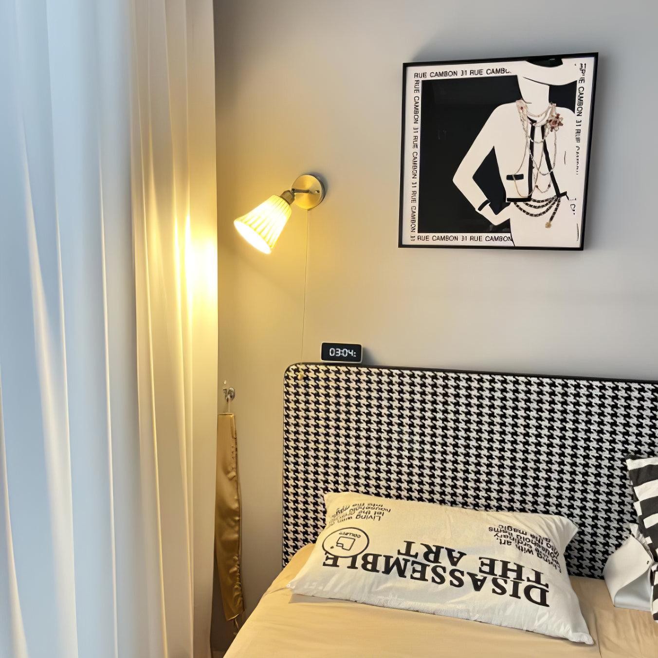 Moderne trekkoord metalen keramiek binnenwandlamp voor slaapkamer HL863
