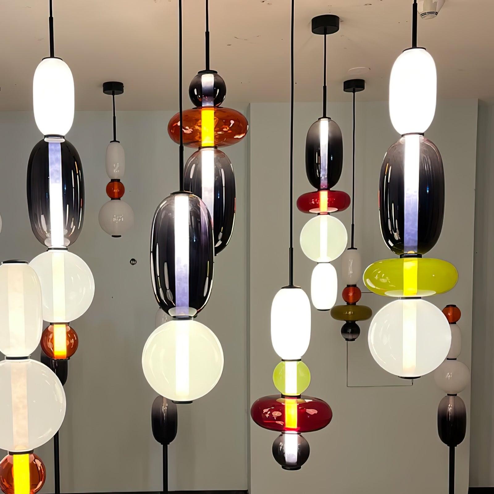 Noordse Hanglamp Van Gebrandschilderd Glas HL299