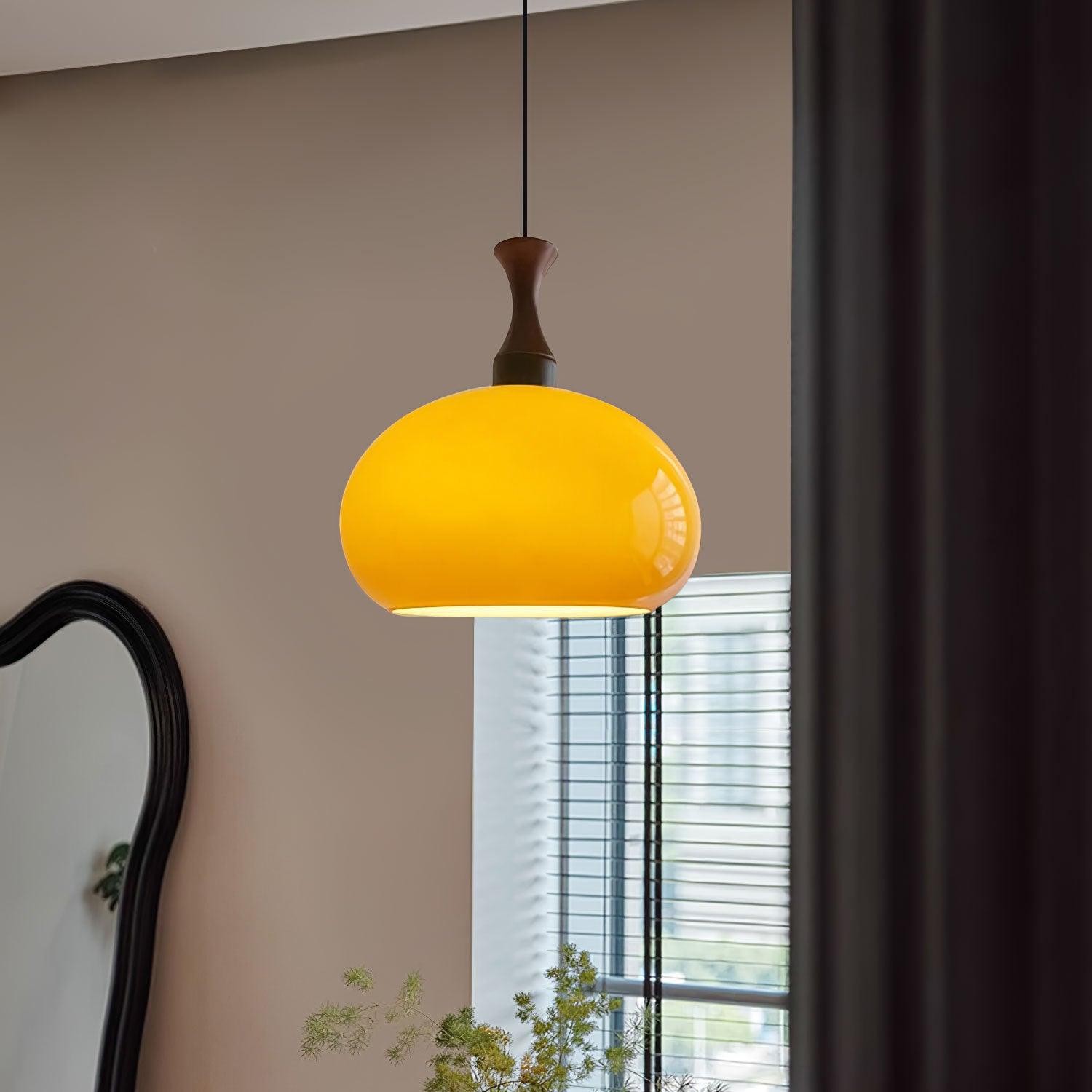 Bolvormige oranje praktische luxe hanglamp HL650