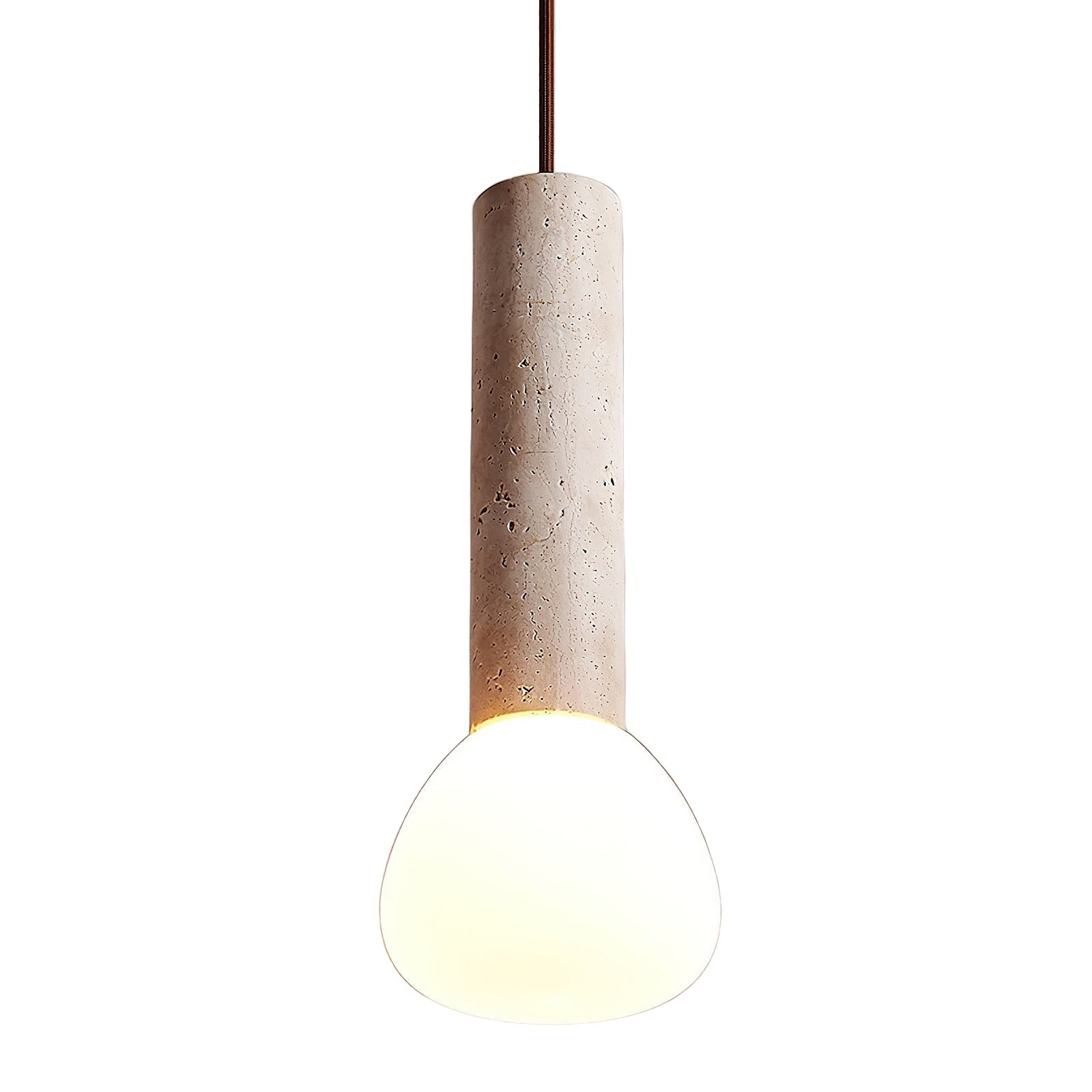 Elegante hanglamp in travertijncrème-stijl HL3473