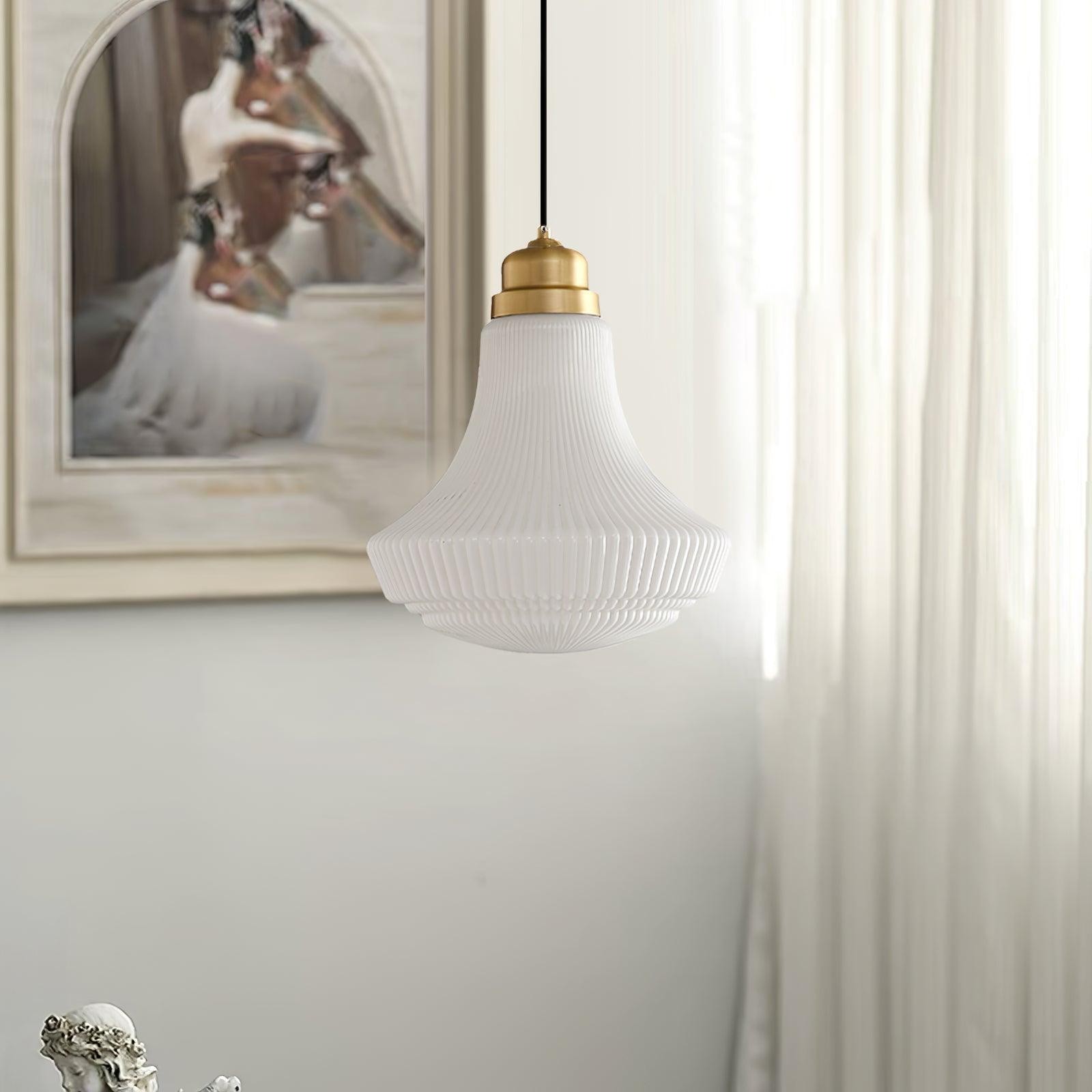 Klassieke messing albasten glazen hanglamp HL746