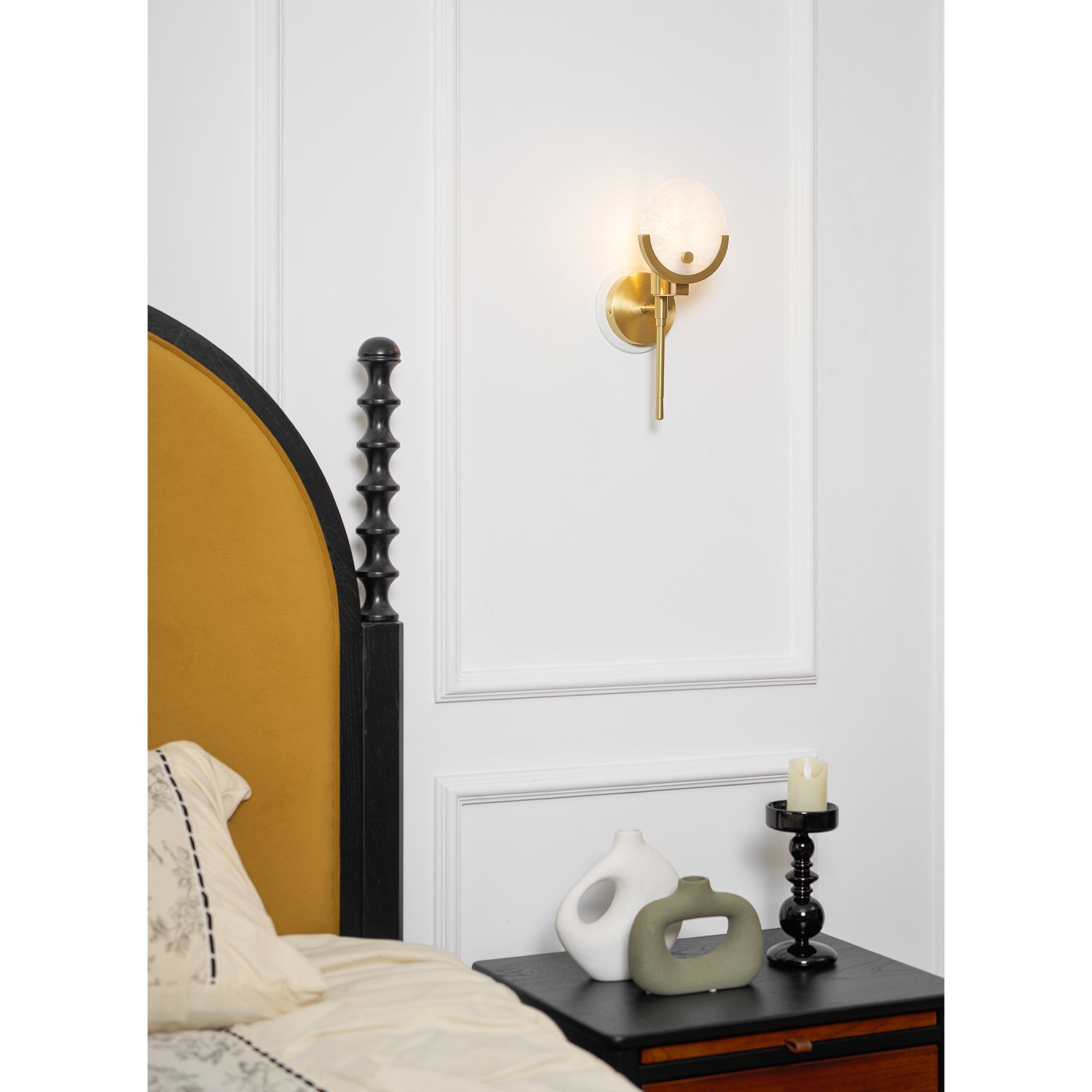 Ava messing alabaster wandlamp HL2941