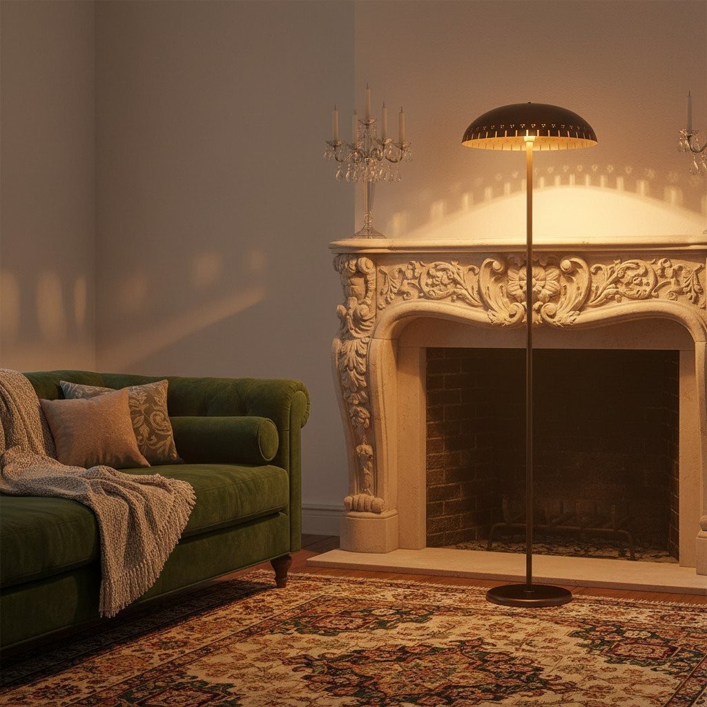 Lustrona metalen staande vloerlamp - moderne accentlamp met halfronde kap voor een stijlvolle inrichting van uw huis HL1855