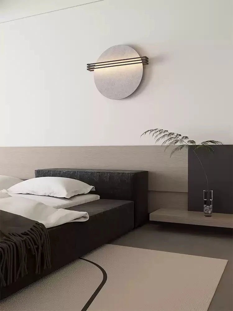 Abstracte wandlamp met zonsopgangmotief van vilt HL2934