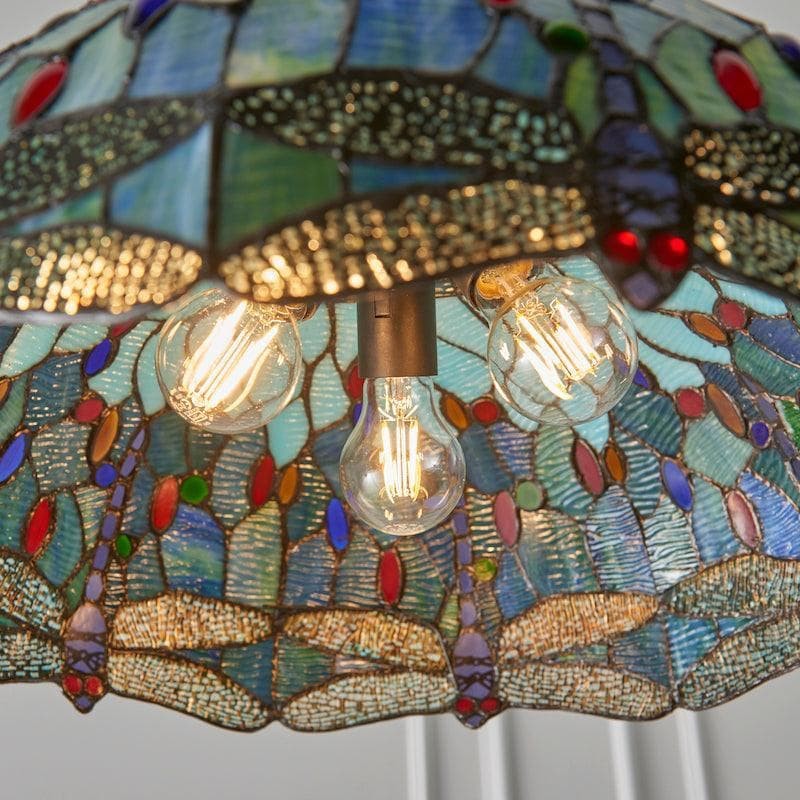 TF Dragonfly Tiffany hanglamp - Art Nouveau hanglamp met glas-in-lood voor de woonkamer HL2045
