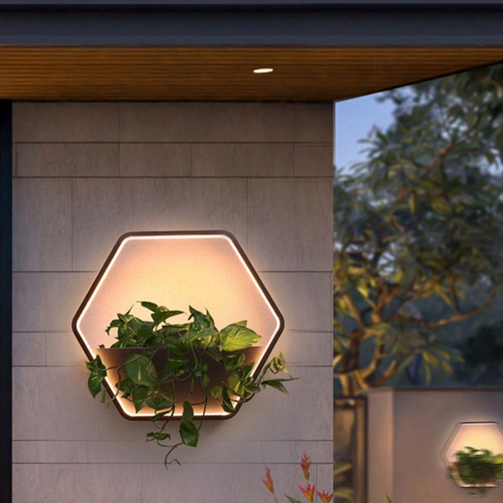 Minimalistische zeshoekige ring met plank IP65 waterdichte buitenlamp HL1218