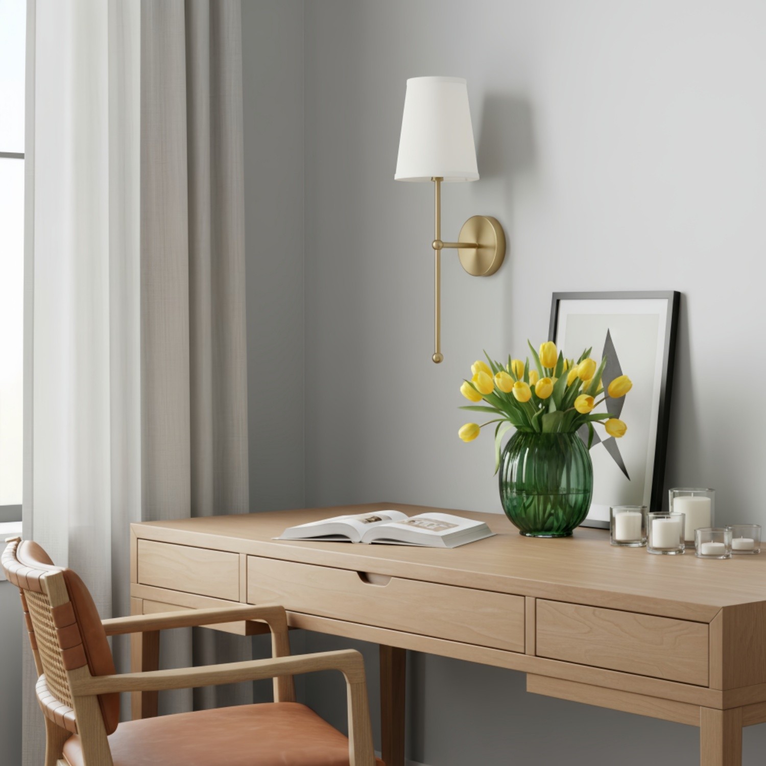 Moderne minimalistische elegantie gouden wandlamp HL982