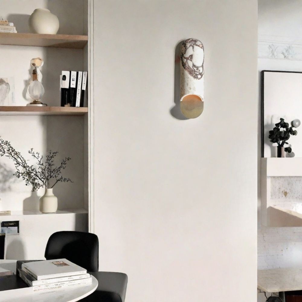 Capsule Wandlamp - Ovaal Travertijn en Marmer Design HL1049