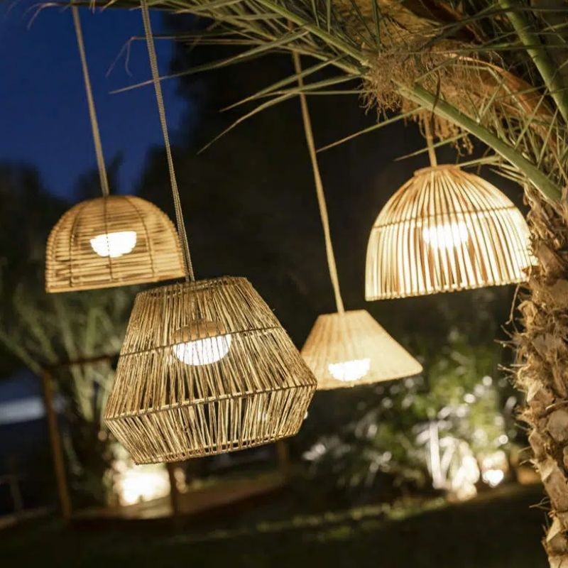 Sisine LED rustieke rotan hanglamp