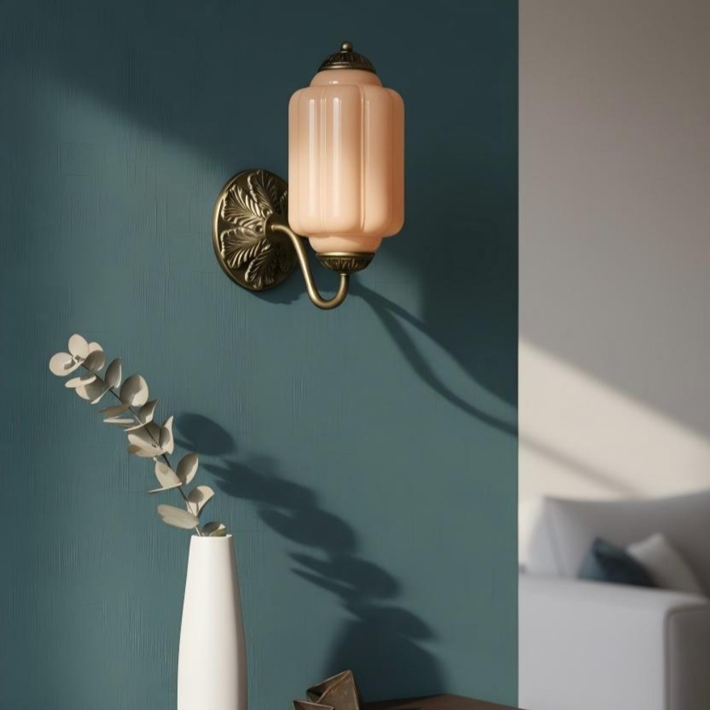 Vintage Melkglas Eloise Kandelaar Wandlamp HL844