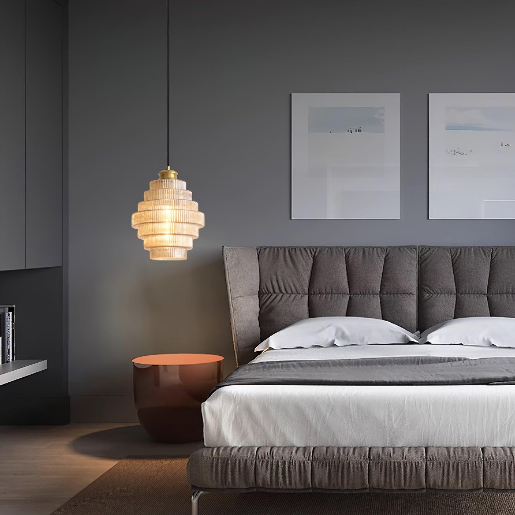Moderne Creatieve Hanglamp van Geplooid Glas - Flesvormige Hanglamp voor de Eetkamer HL615