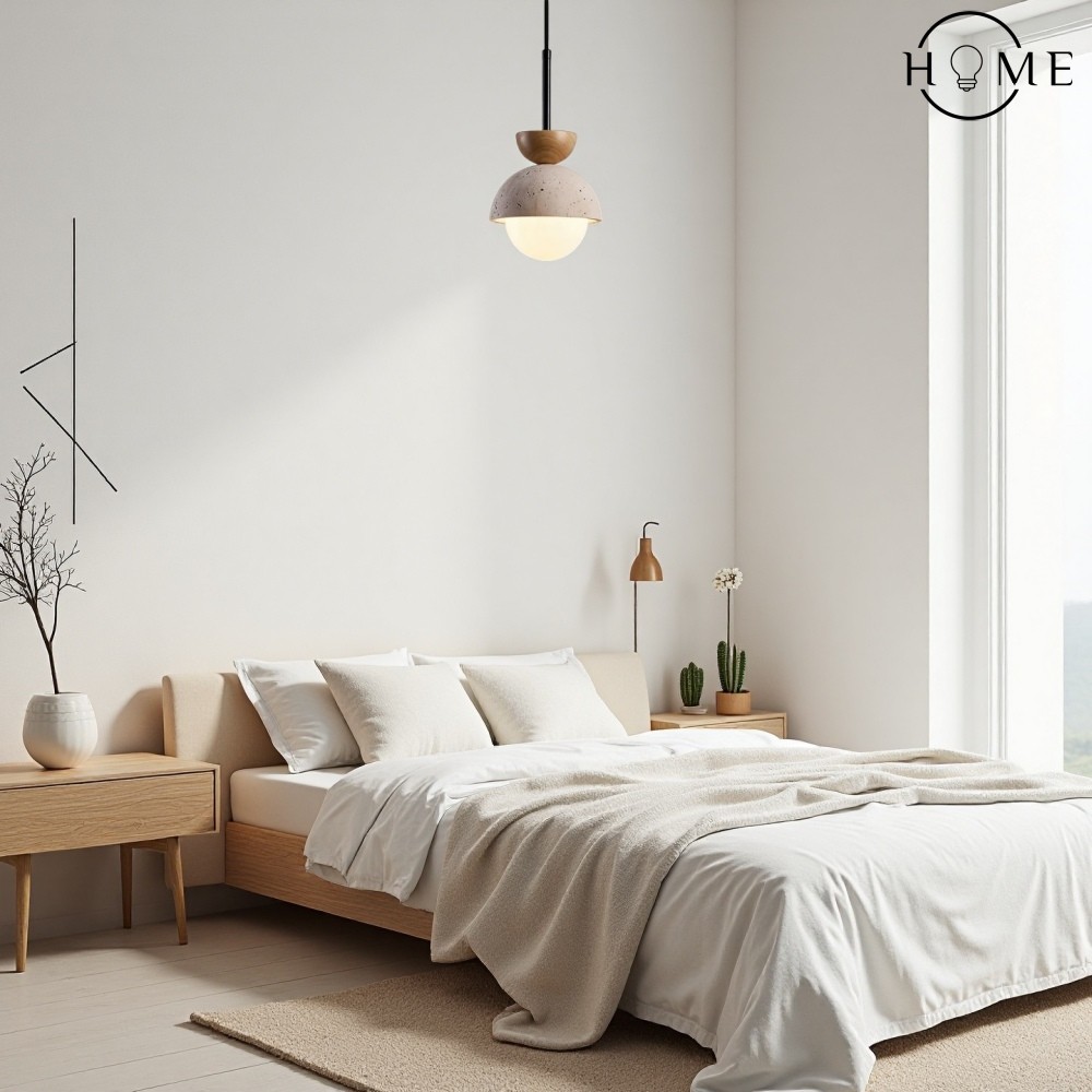 Natuurlijke stenen bolvormige hanglamp HL438