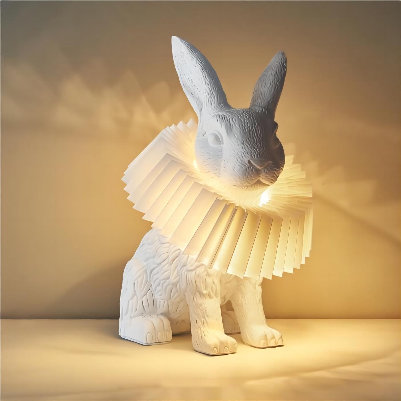 Moderne Witte Konijn Creatieve Hars Tafellamp