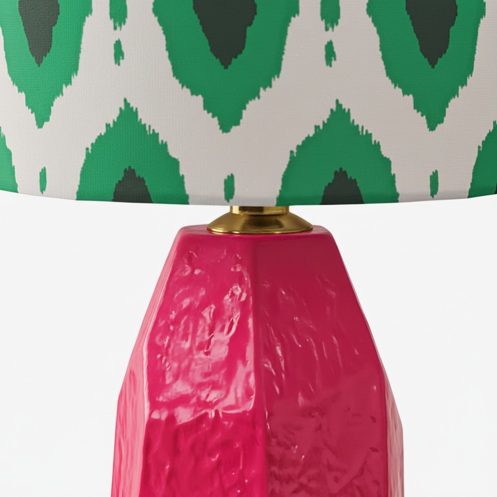 Arivane Sculpturale Keramische Tafellamp – Decoratieve Tafellamp met Stoffen Kap voor Bijzettafels HL2517