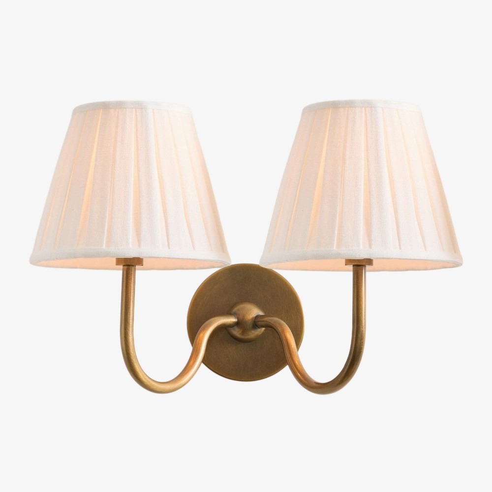 Luvora Vintage Wandlamp met Linnen Kap - Moderne Metalen Wandverlichting HL1594