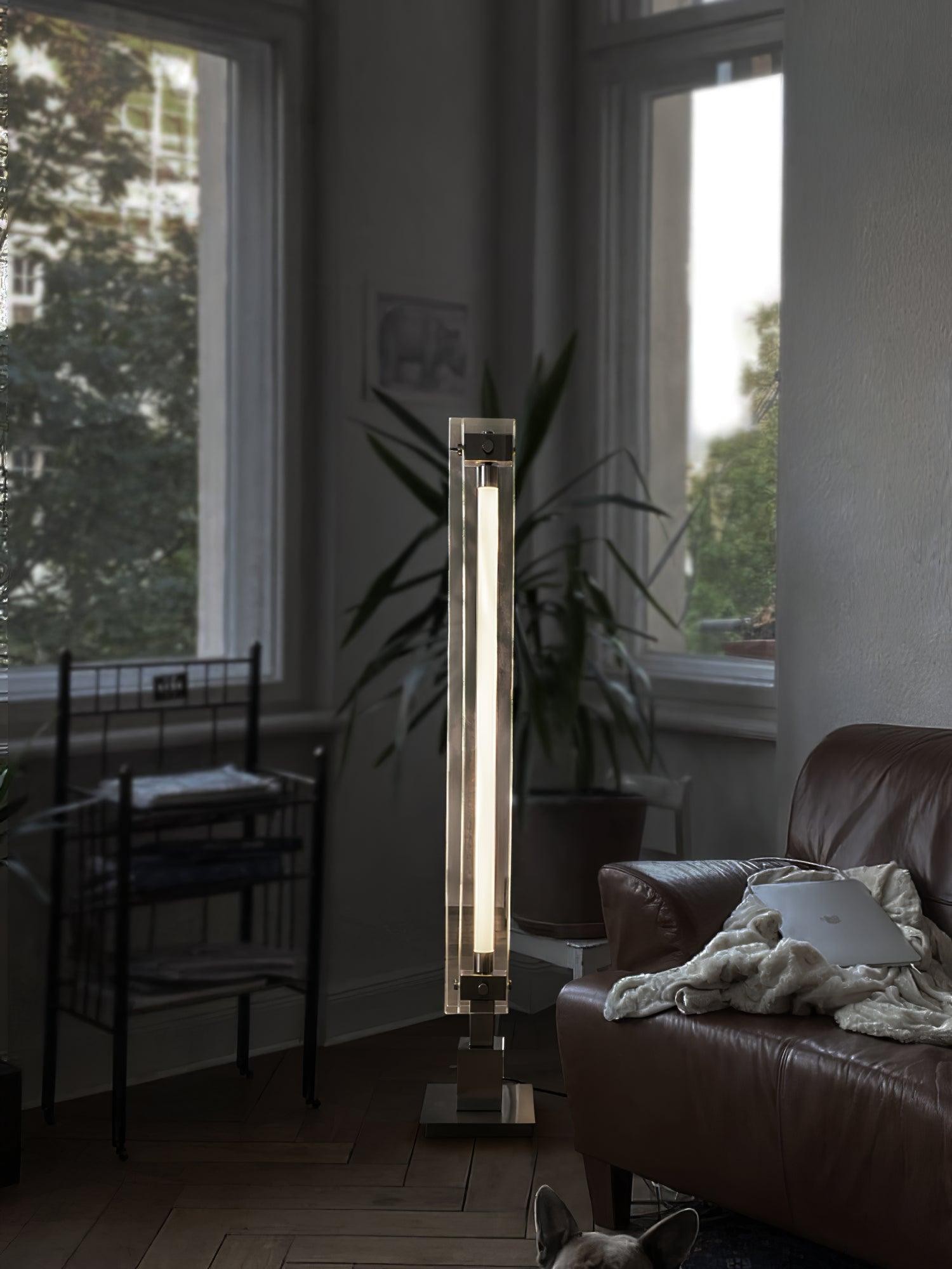 Minimalistische glazen vloerlamp in industriële stijl HL968