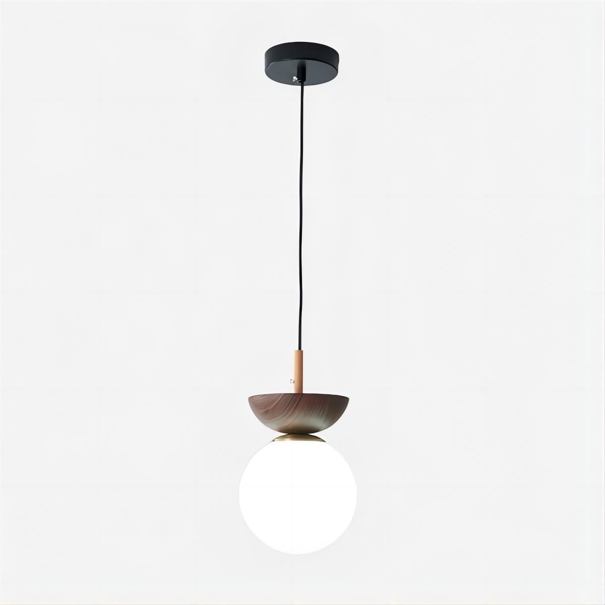 Scandinavische Semi-bol Houten Hanglamp HL100