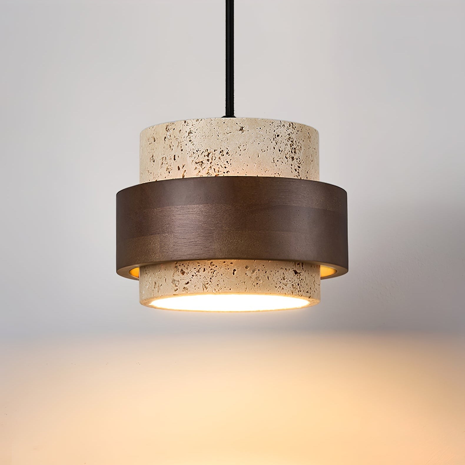 Stonova Travertine Emmer Houten Ring Wandlamp HL1114