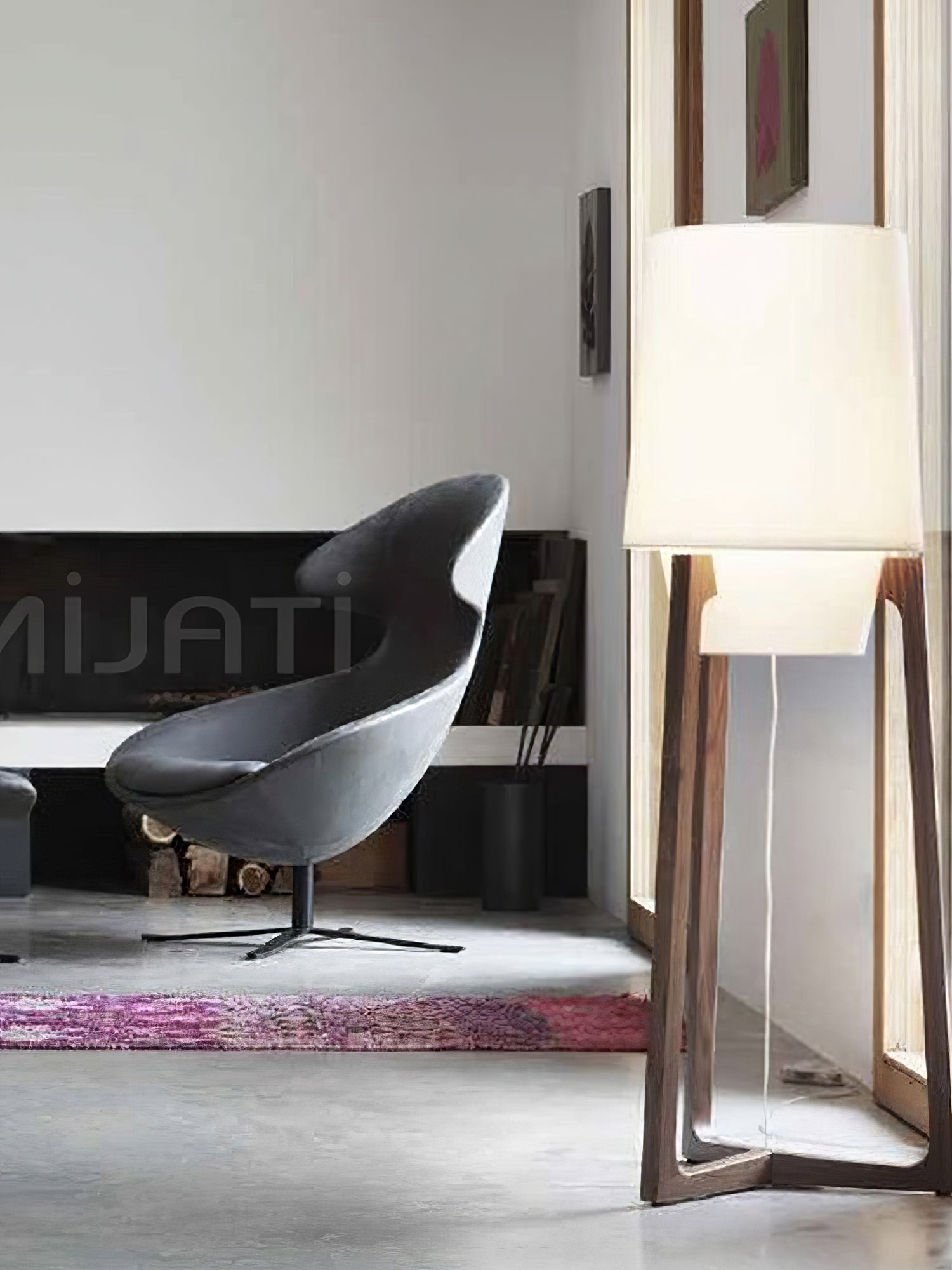 Moderne eenvoudige Chinese stijl massief houten vloerlamp HL569