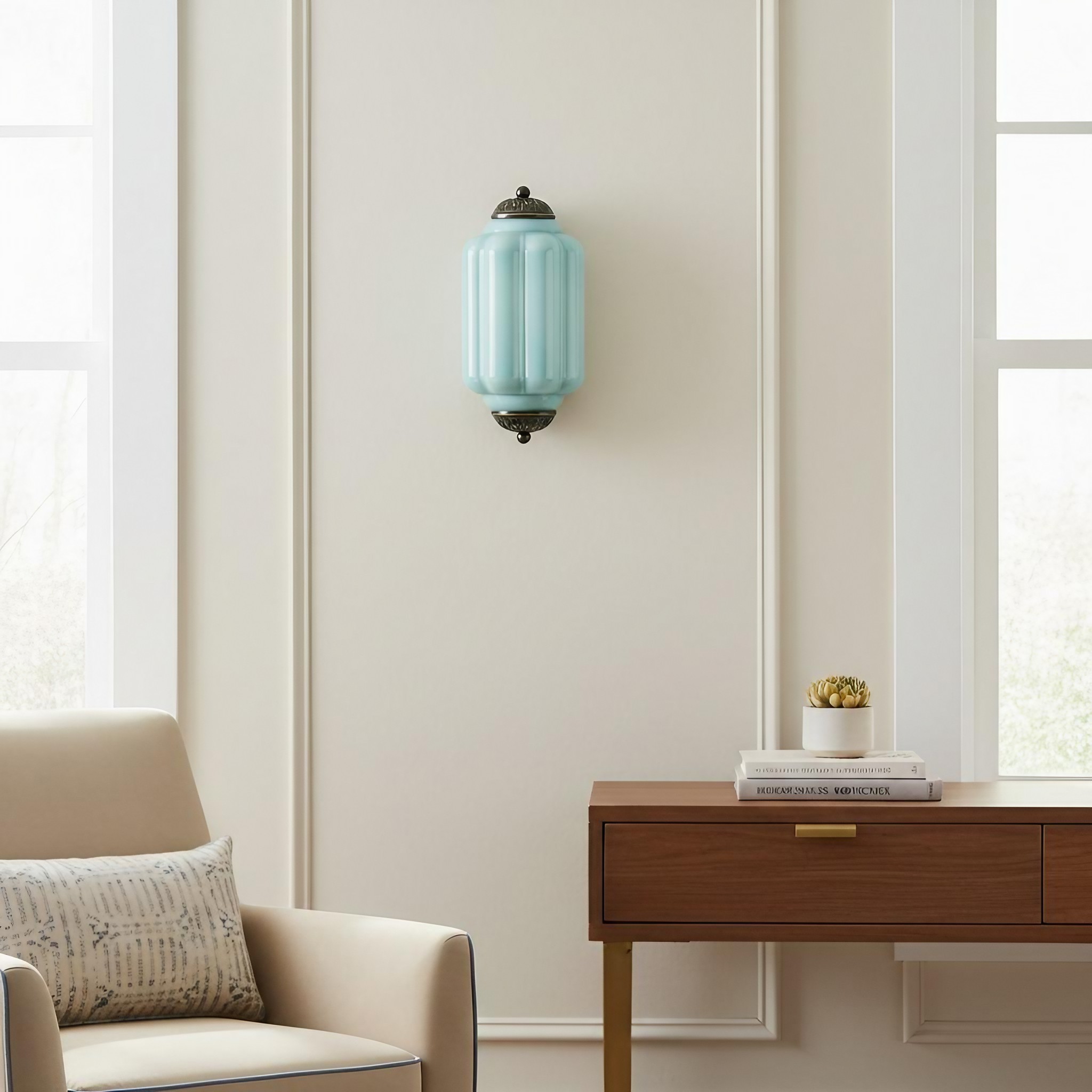 Eloise Long Pumpkin Retro Glazen Inbouw Wandlamp HL951