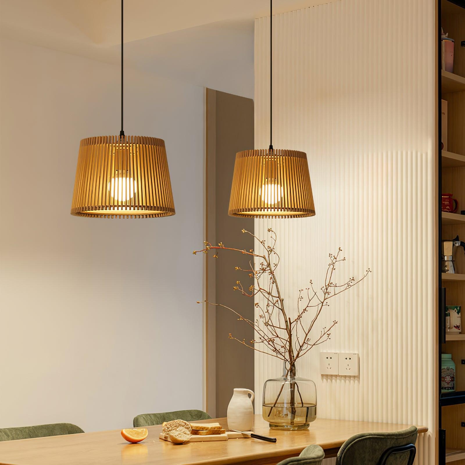 Houten boomstamkleurige kooi hanglamp HL752