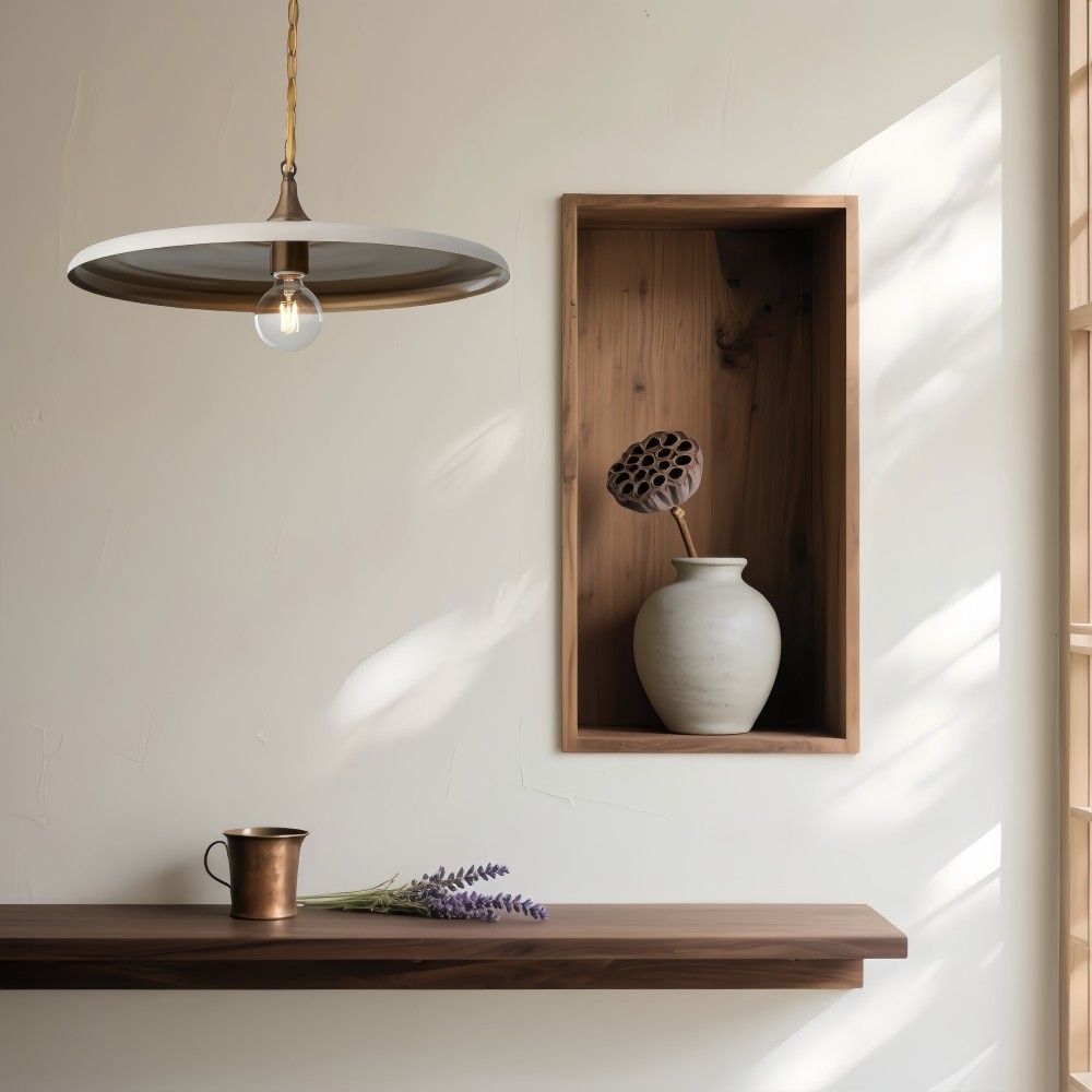Gouden metalen schijfvormige hanglamp - moderne bolvormige lamp voor de keuken HL1324