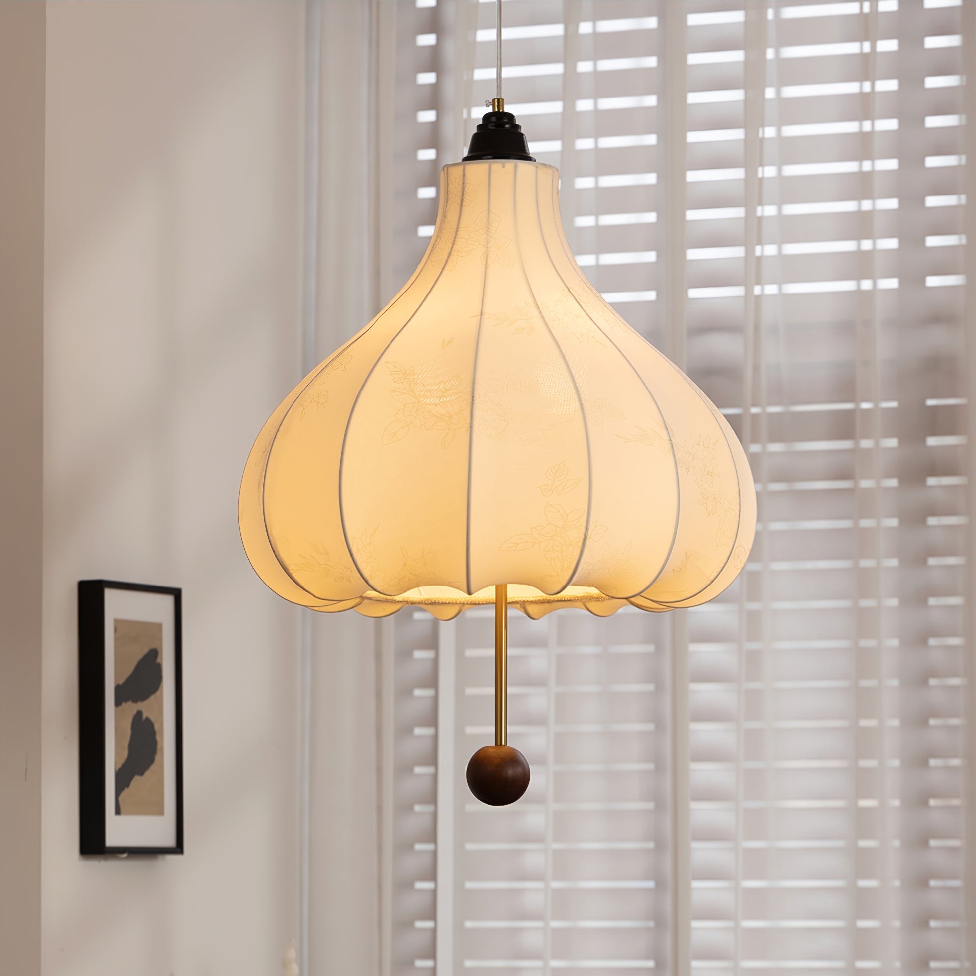 Retro Kastanje Stoffen Hanglamp HL495