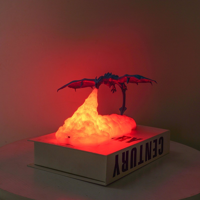 Creatieve 3D-geprinte vliegtuig vuurdraak tafellamp HL336