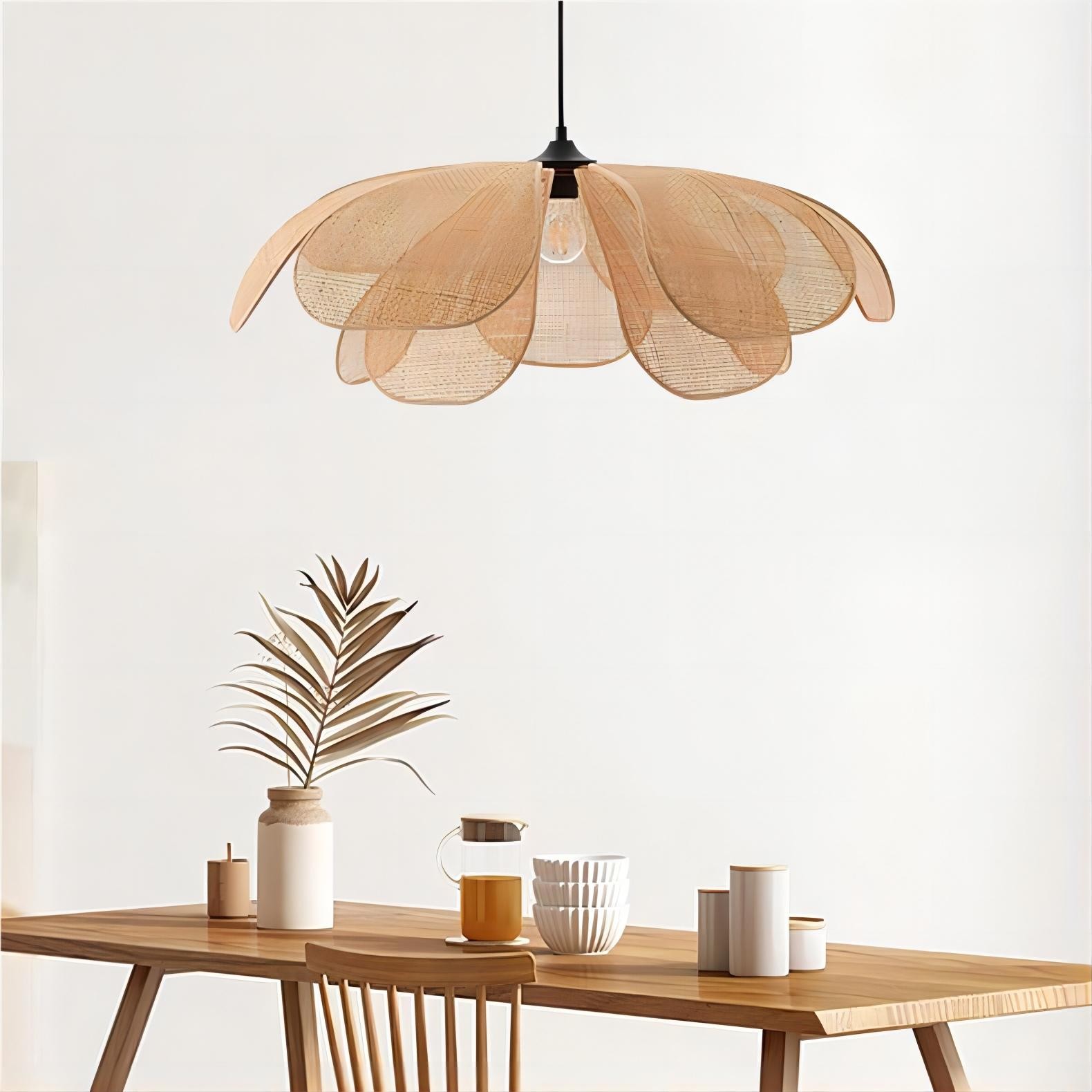 Rustieke rotan bloemblaadje design kroonluchter HL126
