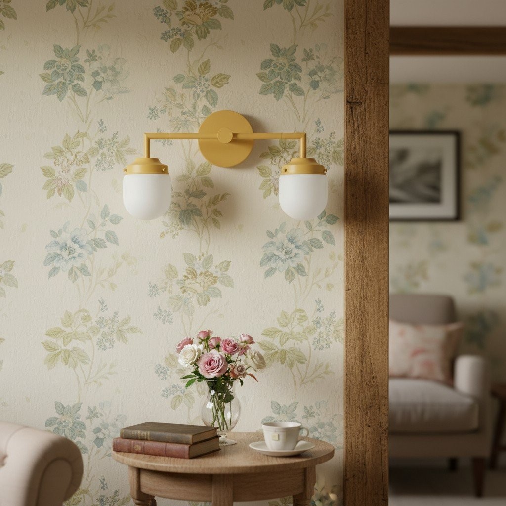 Opaalglas dubbele wastafellamp - Vintage stijl badkamer dubbele wandverlichting HL1665