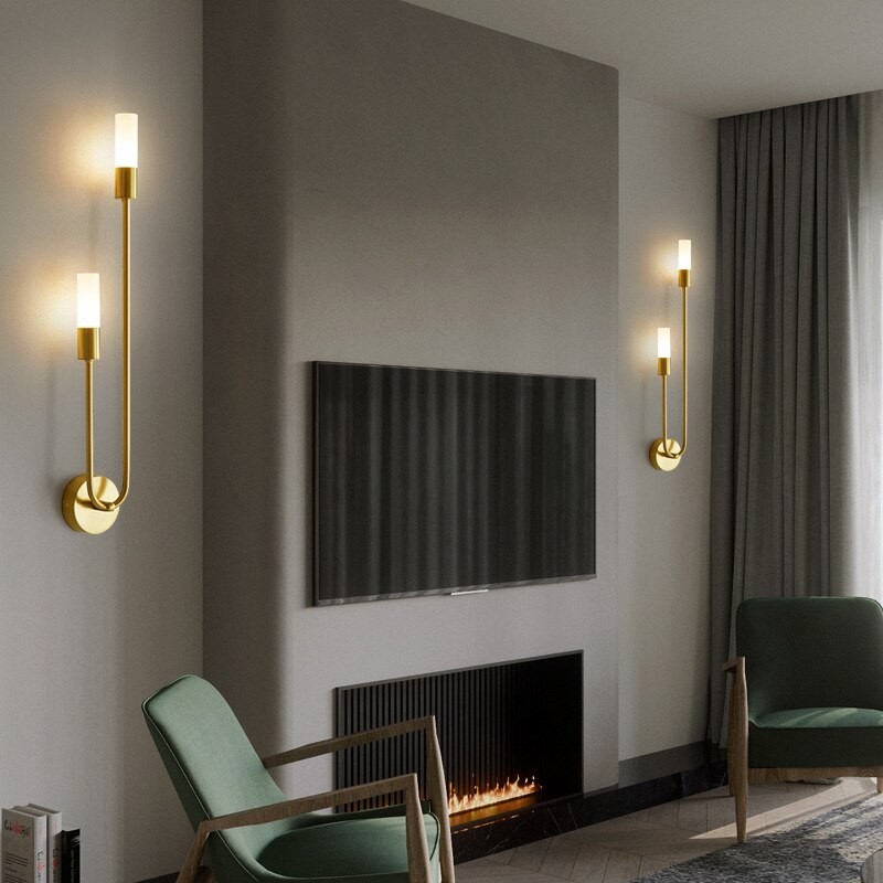 Moderne U-vormige LED-wandlamp met luster HL699