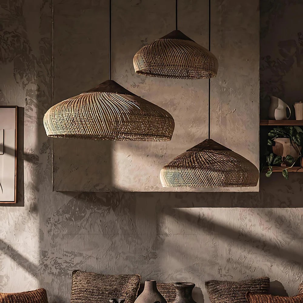 Retro Boheemse hanglamp van rotan HL3389