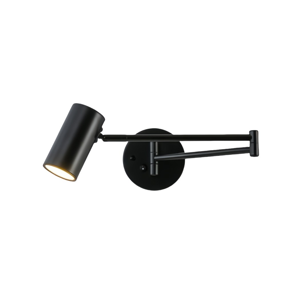 Moderne metalen cilindervormige wandlamp met zwenkarm HL1076