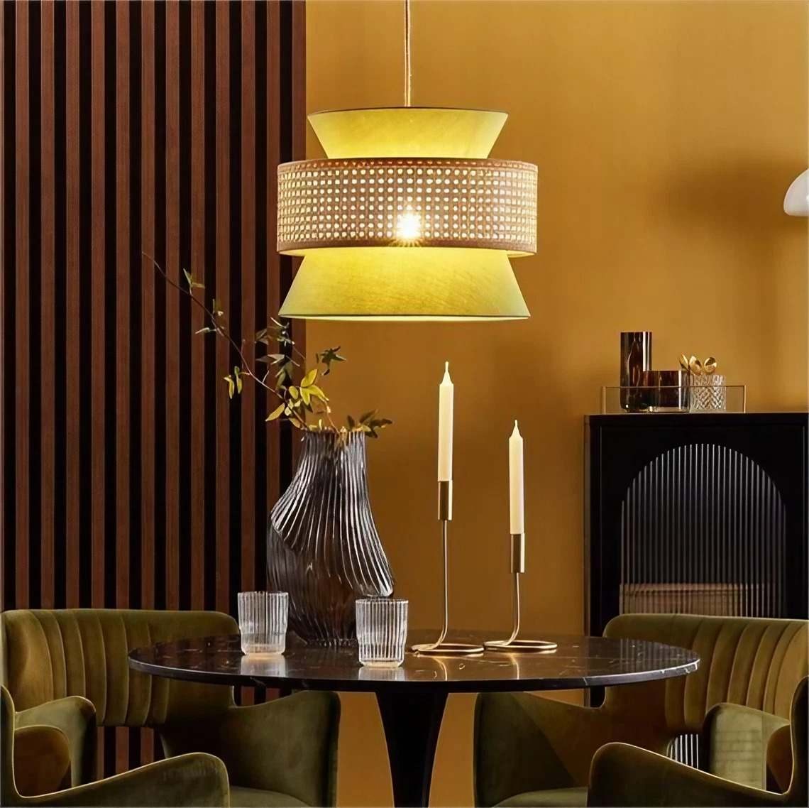Rustieke Geribbelde Rotan Hanglamp HL03