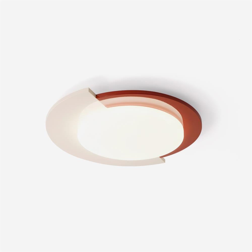 Rood-witte ronde plafondlamp HL755